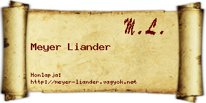 Meyer Liander névjegykártya